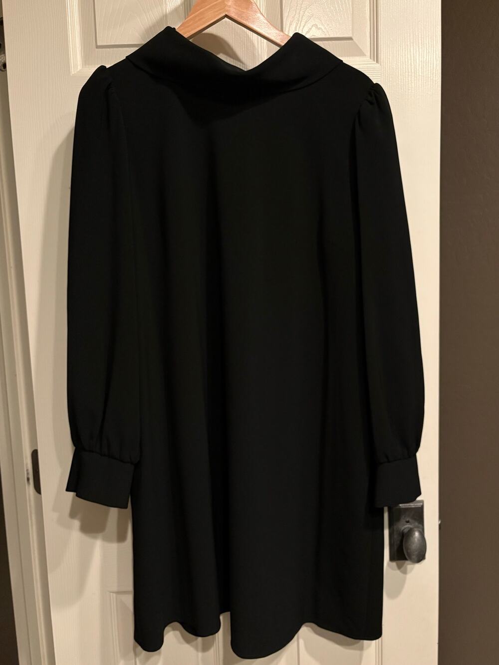 ALEX MARIE Black Mod Sheath Dress Size 16 Long Sleeves Old Money Quite Luxury